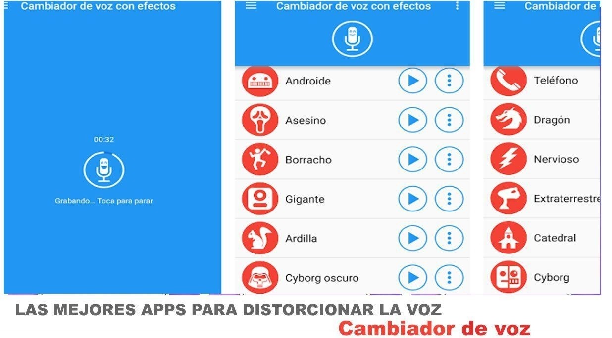 Cambiador de llamado de voz es una de las apps mas simples de usar