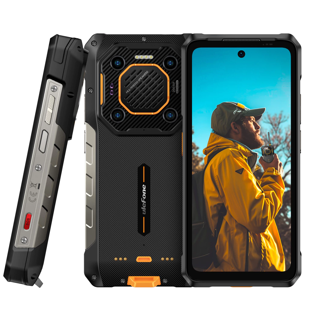 Ulefone Armor 26 Ultra visto de frente, atrás y de costado