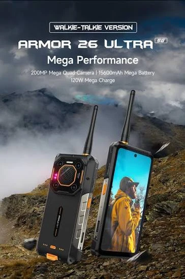 Ulefone Armor 26 Ultra Walkie-Talkie con radio UHF y VHF